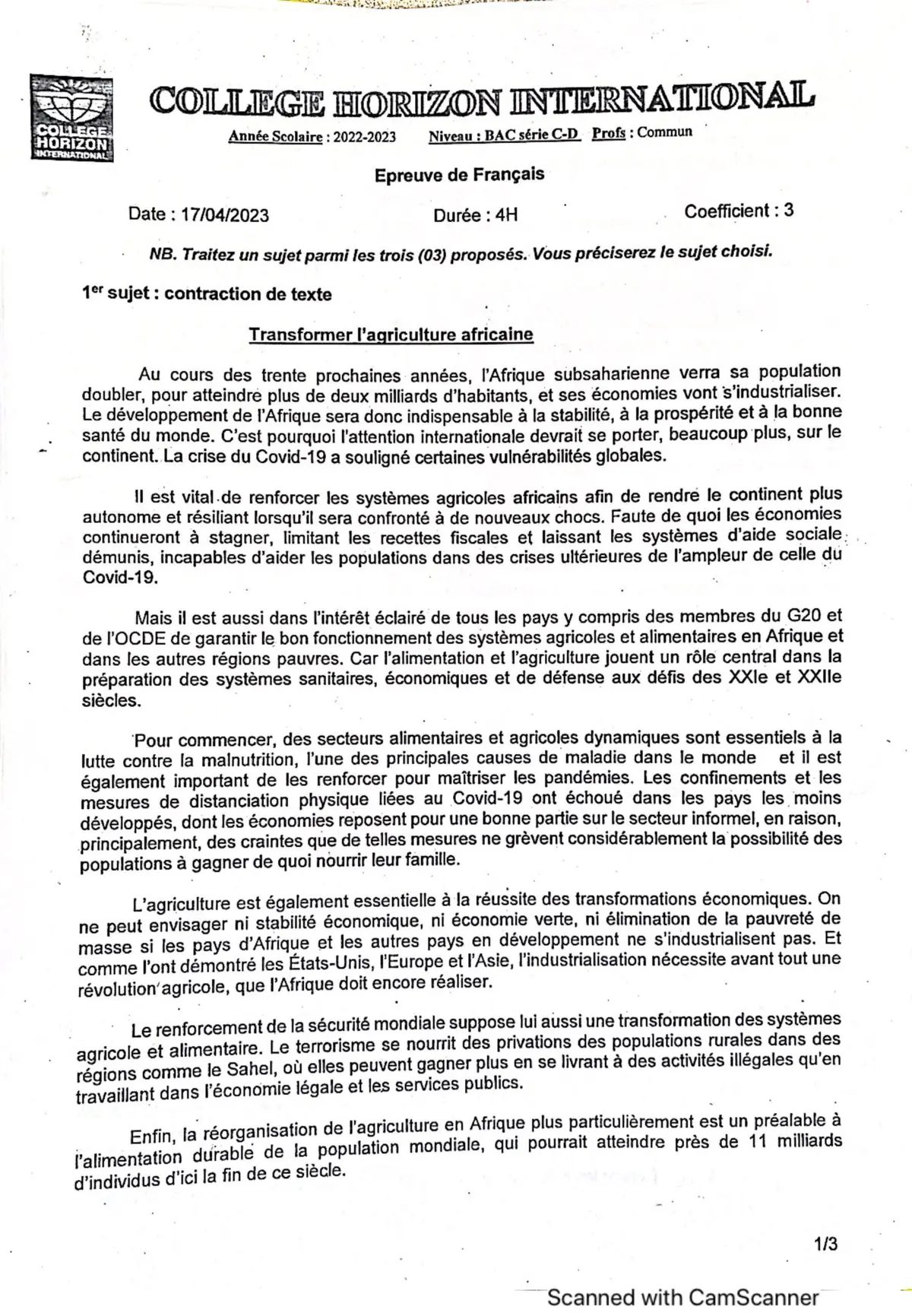 Page 5 — Bac blanc horizon