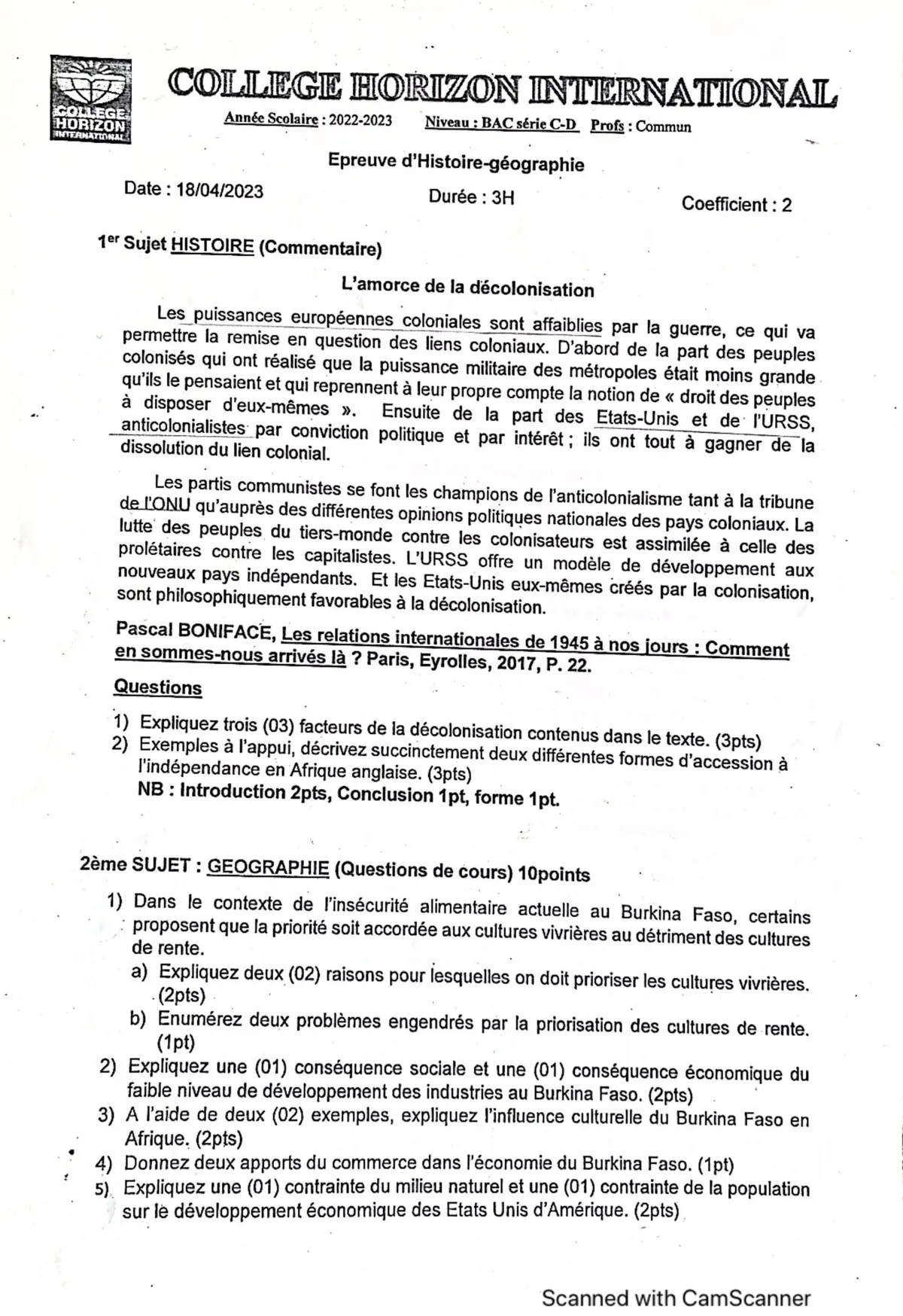 Page 16 — Bac blanc horizon