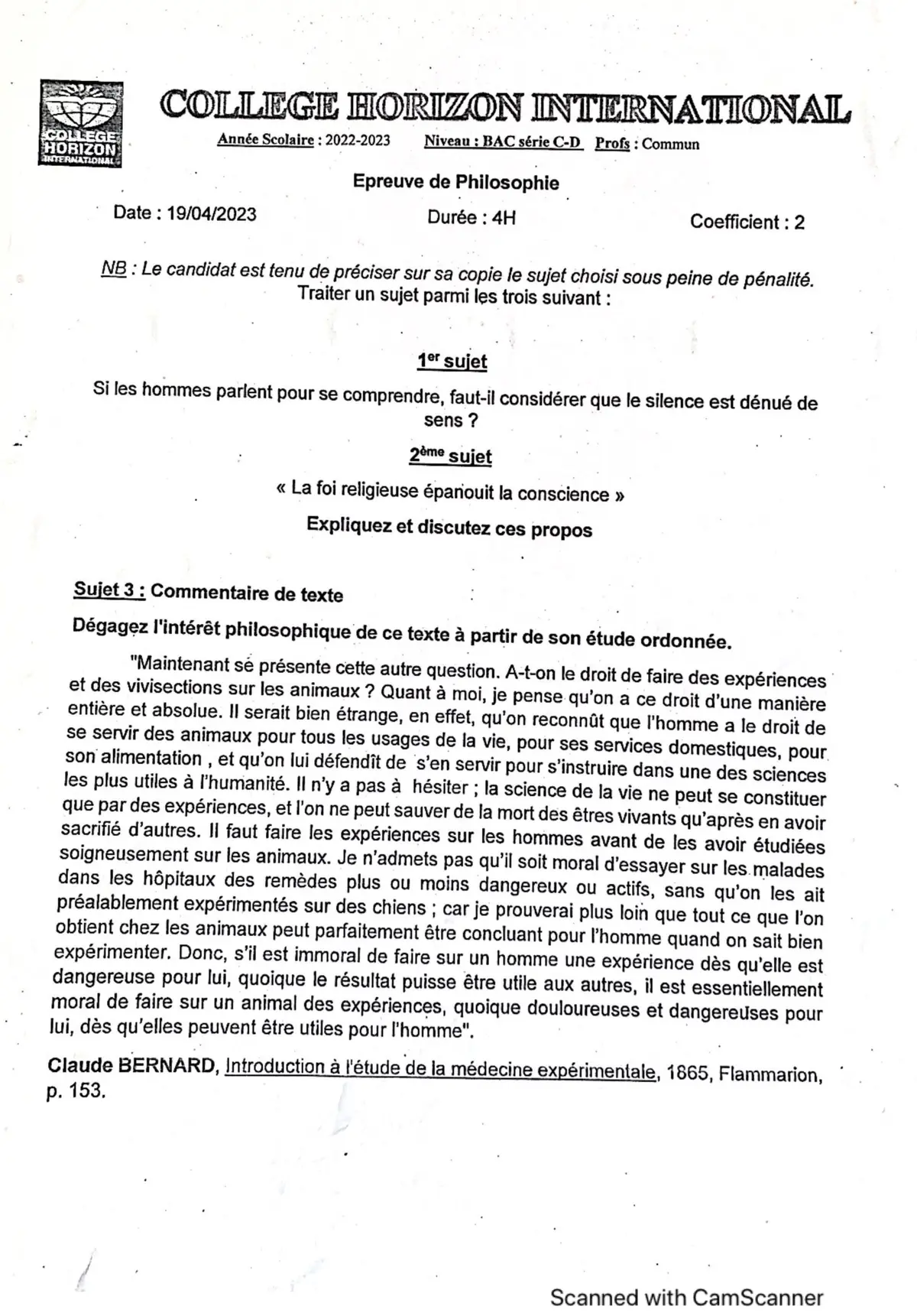 Page 17 — Bac blanc horizon