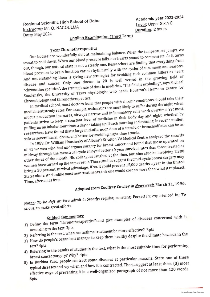 Page 2 — Sujets d'anglais 