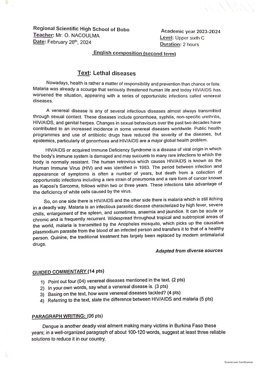 Page 4 — Sujets d'anglais 