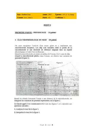 Bac SVT 2er tour 2 épreuve 