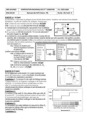 Sujet exercice svt 