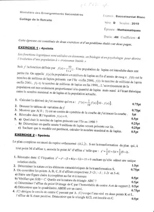 Bac blanc math 