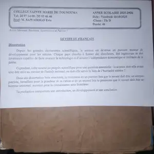 Devoir français 